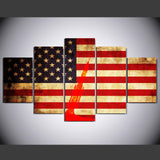American flag 5 Pcs Wall Canvas -  - TheLedHeroes