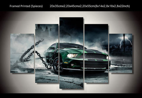 Mustang shelby 5 Pcs Wall Canvas -  - TheLedHeroes