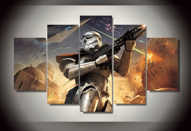 Star Wars Stormtrooper 5 Pcs Wall Canvas -  - TheLedHeroes