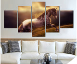 Horse running 5 Pcs Wall Canvas -  - TheLedHeroes