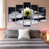 White flower 5 Pcs Wall Canvas -  - TheLedHeroes