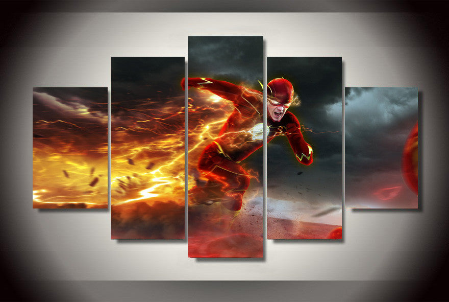 The Flash 5 Pcs Wall Canvas -  - TheLedHeroes