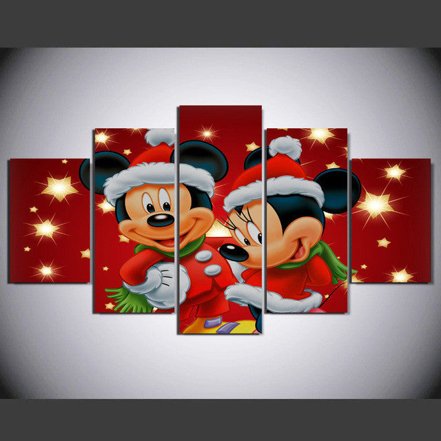 Mickey and Minnie Mouse 5 Pcs Wall Canvas -  - TheLedHeroes
