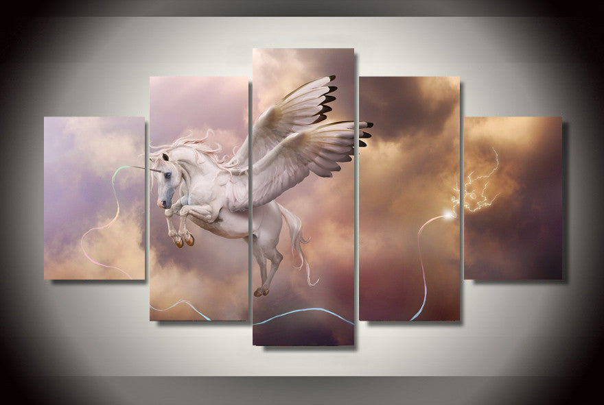 Unicorn Pegasus 5 Pcs Wall Canvas -  - TheLedHeroes