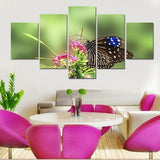 Butterflies And Flowers 5 Pcs Wall Canvas -  - TheLedHeroes