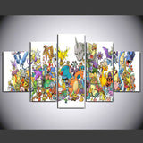 Pokemon 5 Pcs Wall Canvas -  - TheLedHeroes