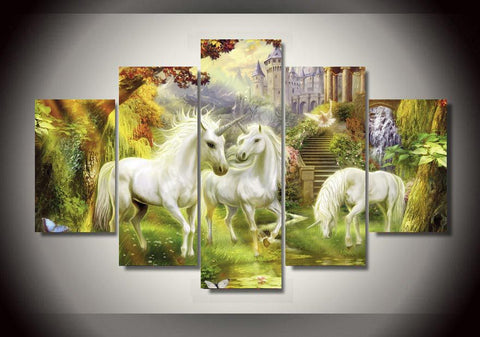 Thomas Kinkade forest scene landscape 5 Pcs Wall Canvas -  - TheLedHeroes