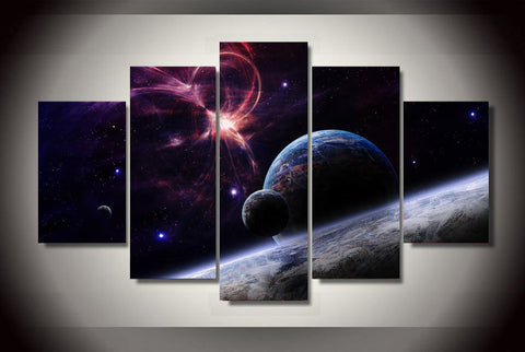 Planet star galaxies 5 Pcs Wall Canvas -  - TheLedHeroes