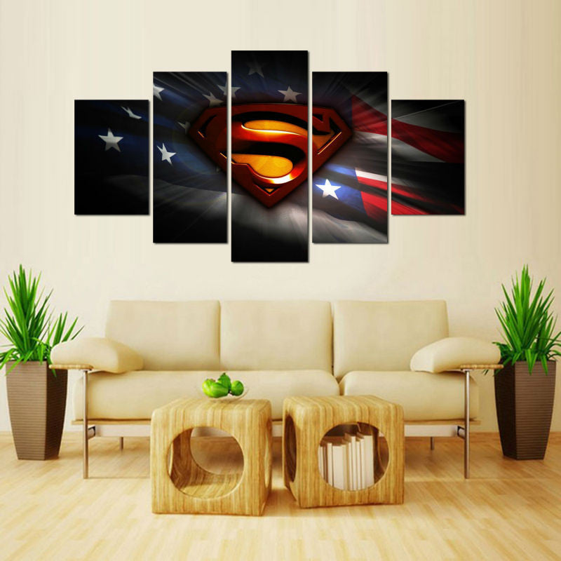 Superman 5 Pcs Wall Canvas -  - TheLedHeroes