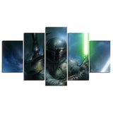 Star Wars Boba Fett 5 Pcs Wall Canvas -  - TheLedHeroes