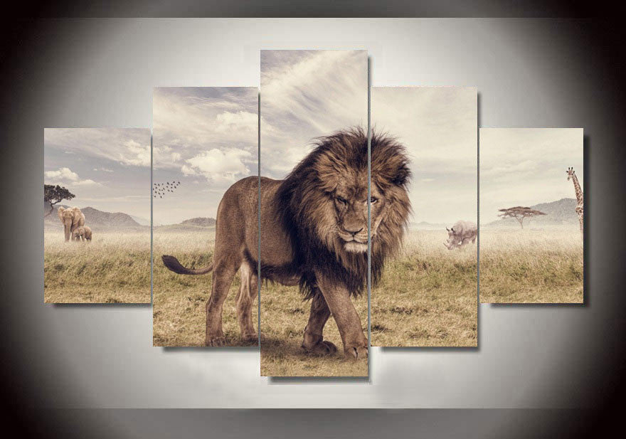 Lion 5 Pcs Wall Canvas -  - TheLedHeroes
