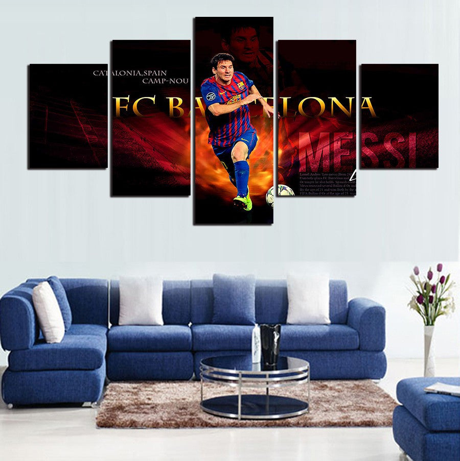 Lionel Messi 5 Pcs Wall Canvas -  - TheLedHeroes