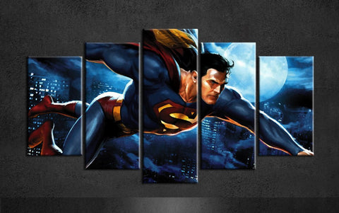 Superman 5 Pcs Wall Canvas -  - TheLedHeroes