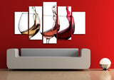 Colored wine glasses 5 Pcs Wall Canvas -  - TheLedHeroes