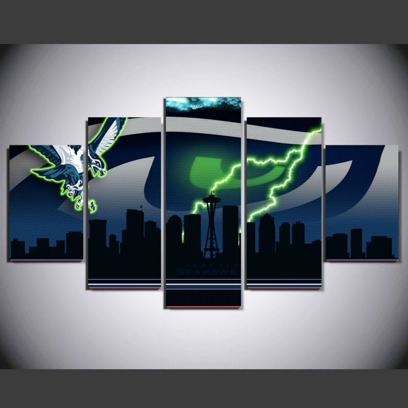 NFL Seattle Seahawks 5 Pcs Wall Canvas -  - TheLedHeroes
