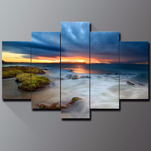 Sunrise Beach 5 Pcs Wall Canvas -  - TheLedHeroes
