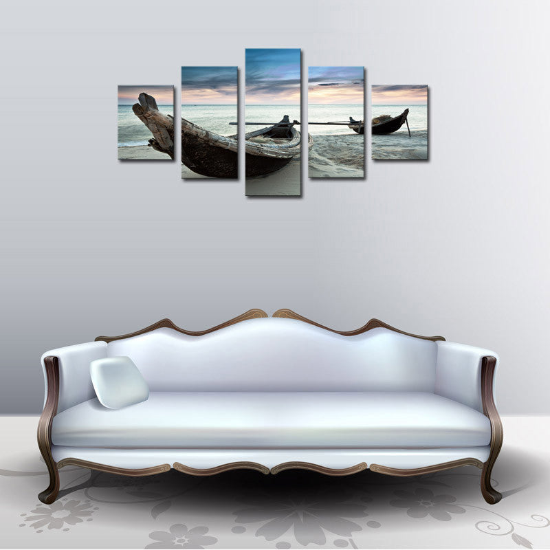 Ocean Ship Seascape 5 Pcs Wall Canvas -  - TheLedHeroes