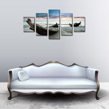 Ocean Ship Seascape 5 Pcs Wall Canvas -  - TheLedHeroes