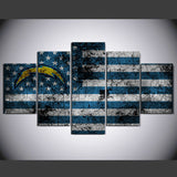 San Diego Chargers 5 Pcs Wall Canvas -  - TheLedHeroes