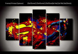Superman cartoon 5 Pcs Wall Canvas -  - TheLedHeroes