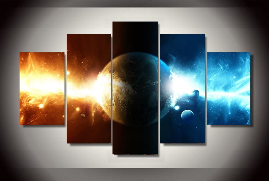 Universe galaxy room 5 Pcs Wall Canvas -  - TheLedHeroes