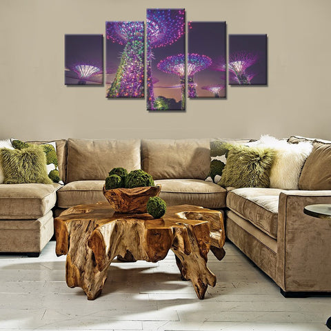 New Year decoration 5 Pcs Wall Canvas -  - TheLedHeroes