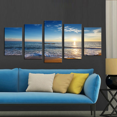 Beauty and Waves 5 Pcs Wall Canvas -  - TheLedHeroes
