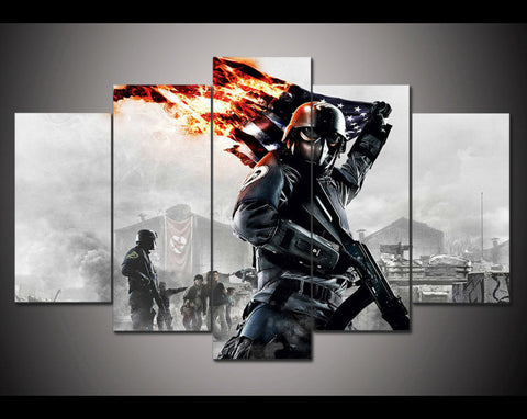 Homefront US flag 5 Pcs Wall Canvas -  - TheLedHeroes