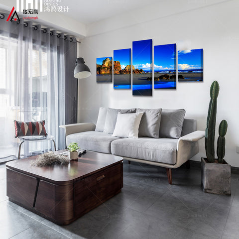 Seascape 5 Pcs Wall Canvas -  - TheLedHeroes