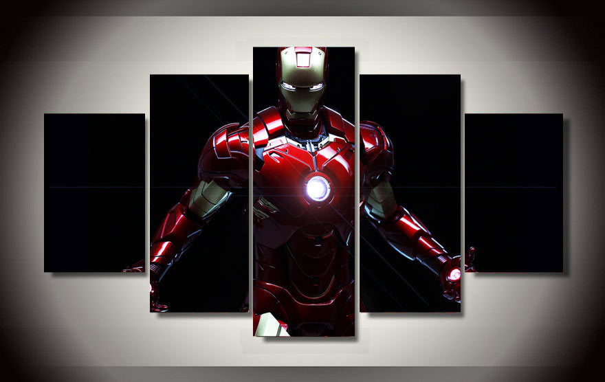 Iron Man 5 Pcs Wall Canvas -  - TheLedHeroes