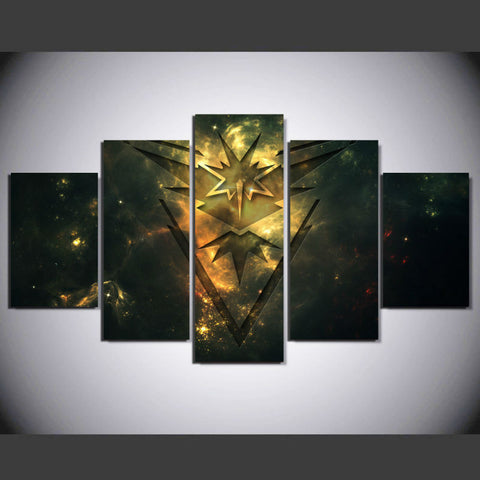 Pokemon Team Instinct 5 Pcs Wall Canvas -  - TheLedHeroes