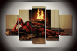 Deadpool character 5 Pcs Wall Canvas -  - TheLedHeroes