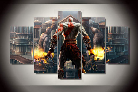 Kratos god of war ascension 5 Pcs Wall Canvas -  - TheLedHeroes