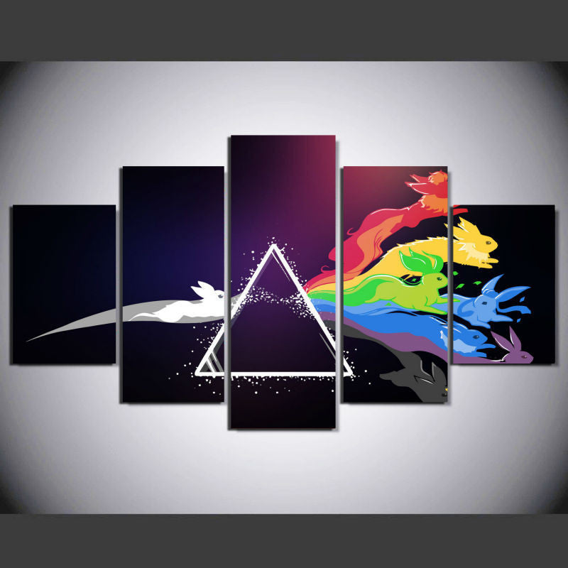 Pokemon Eevee Prism 5 Pcs Wall Canvas -  - TheLedHeroes