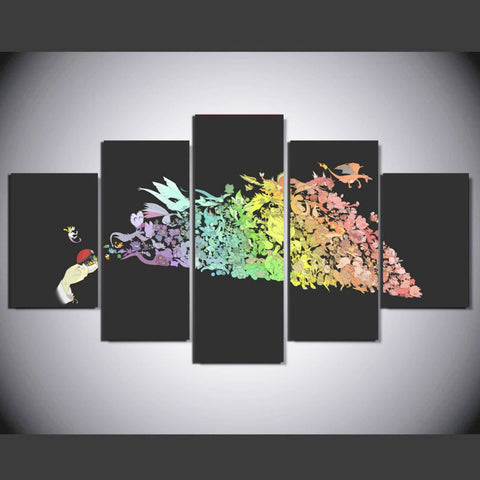 Pokemon Open a Pokeball 5 Pcs Wall Canvas -  - TheLedHeroes