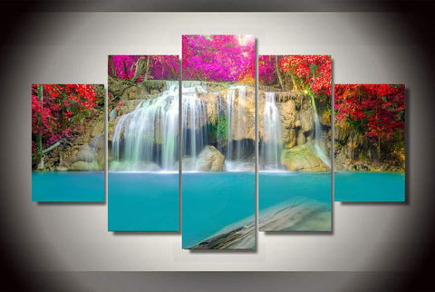 Tropical sunset paradise 5 Pcs Wall Canvas -  - TheLedHeroes