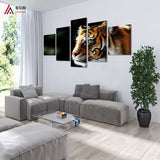 Predator Animals tiger 5 Pcs Wall Canvas -  - TheLedHeroes