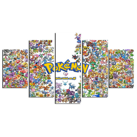 Pokemon Gotta Catch em All 5 Pcs Wall Canvas -  - TheLedHeroes
