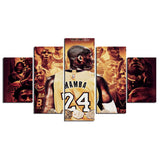Kobe Bryant Mamba 5 Pcs Wall Canvas -  - TheLedHeroes