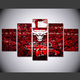 See Red Chicago Bulls 5 Pcs Wall Canvas -  - TheLedHeroes
