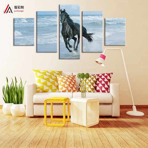 Running Horse 5 Pcs Wall Canvas -  - TheLedHeroes