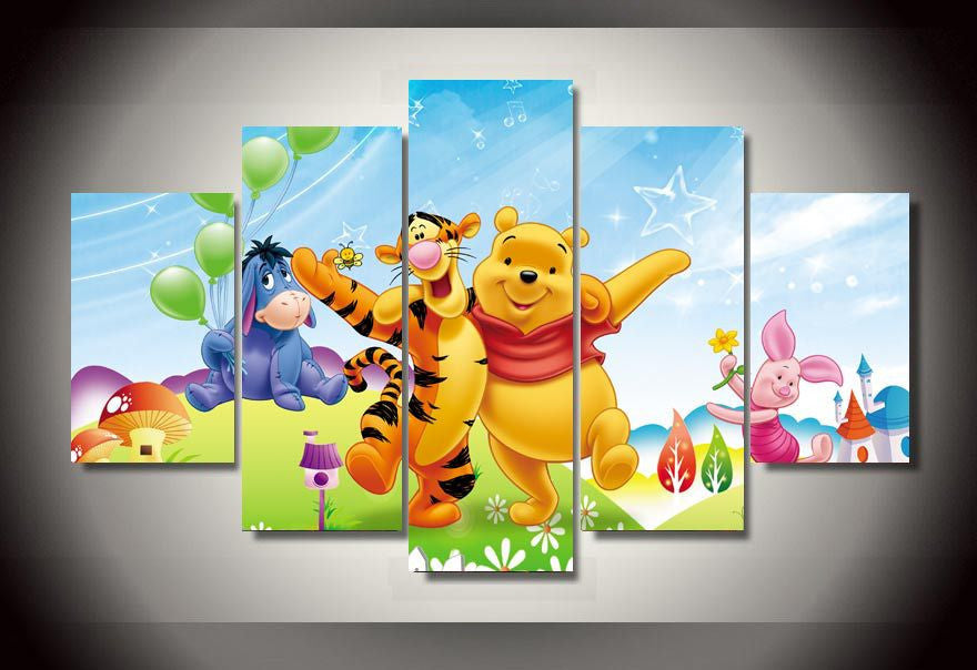 Winnie the Pooh 5 Pcs Wall Canvas -  - TheLedHeroes