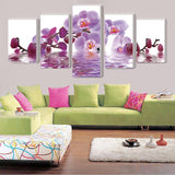 Purple Butterfly 5 Pcs Wall Canvas -  - TheLedHeroes