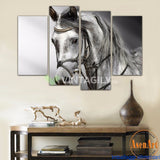 Black and White Horse 4 Pcs Wall Canvas -  - TheLedHeroes