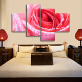 Red Rose Flower 4 Pcs Wall Canvas -  - TheLedHeroes