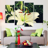 White Ibiscus 4 Pcs Wall Canvas -  - TheLedHeroes