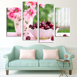 Sunflower and Cherry 4 Pcs Wall Canvas -  - TheLedHeroes
