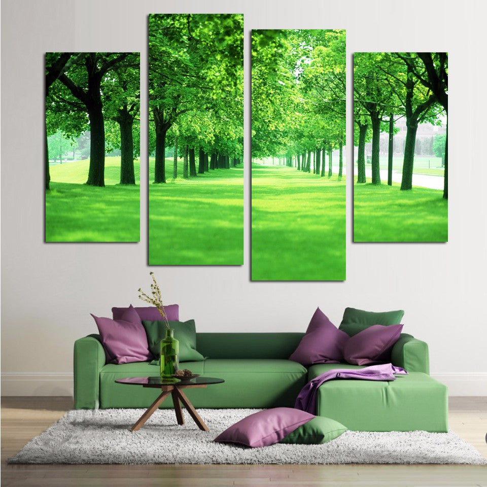 Green Tree 4 Pcs Wall Canvas -  - TheLedHeroes