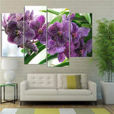 Purple orchid flowers 4 Pcs Wall Canvas -  - TheLedHeroes