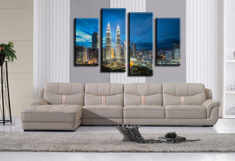 Skyscrapers Fallout 4 Pcs Wall Canvas -  - TheLedHeroes